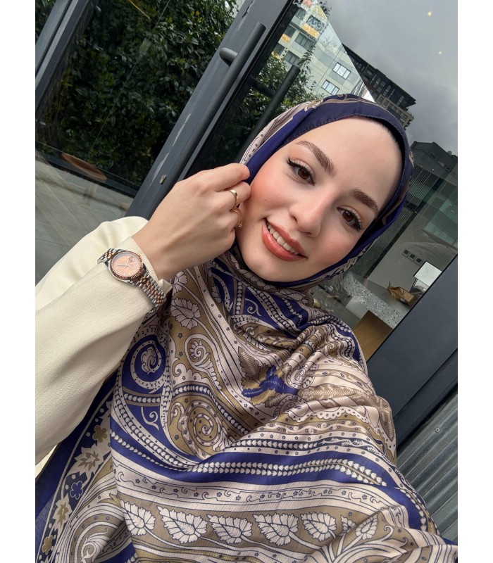 LACİVERT GOLD NİL ŞAL