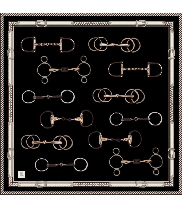 SILVA TWİLL İPEK EŞARP - Black