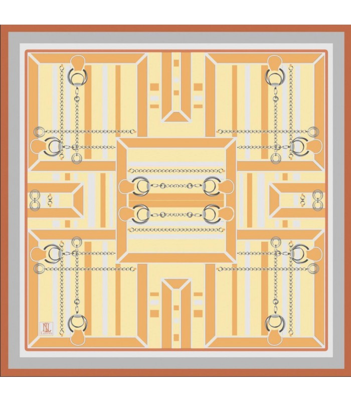 VESPERA TWİLL İPEK EŞARP - Amber Caramel