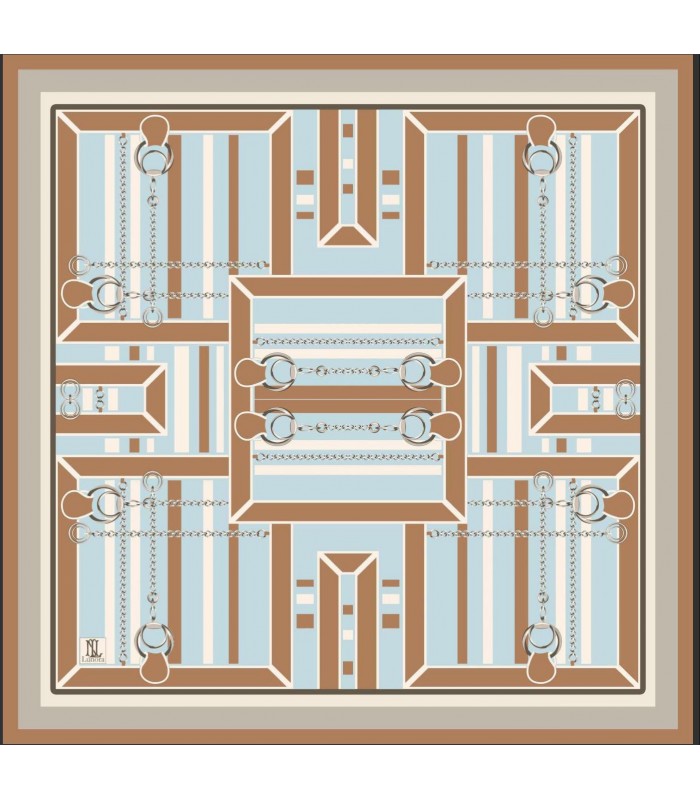 VESPERA TWİLL İPEK EŞARP - Sky Chestnut