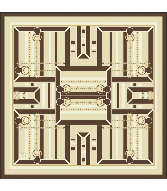 VESPERA TWİLL İPEK EŞARP - Golden Mocha