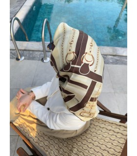 VESPERA TWİLL İPEK EŞARP - Golden Mocha