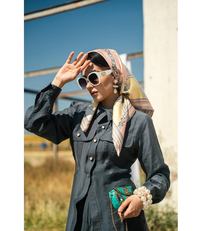 MARİNE TWİLL İPEK EŞARP - Coral Breeze