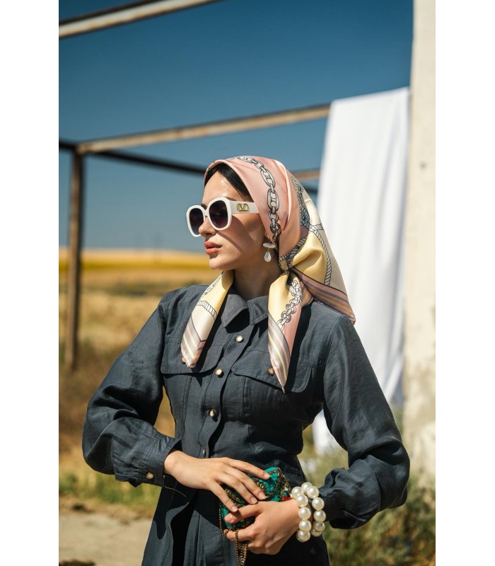 MARİNE TWİLL İPEK EŞARP - Coral Breeze