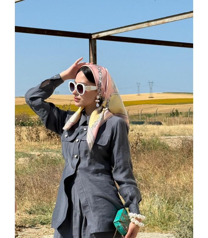 MARİNE TWİLL İPEK EŞARP - Coral Breeze