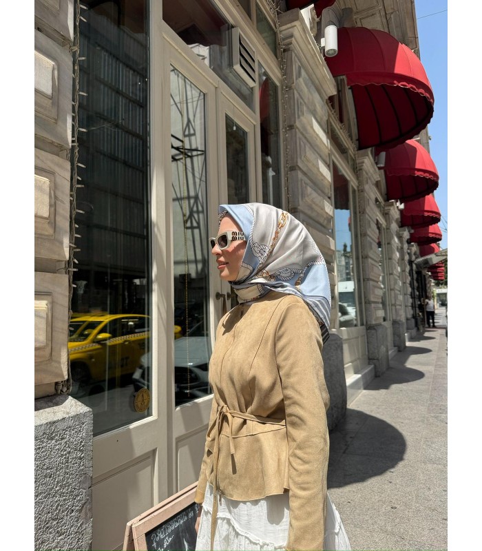 MARİNE TWİLL İPEK EŞARP - Bleu