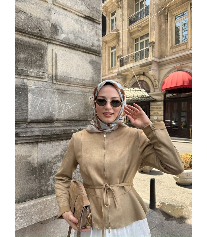 VESPERA TWİLL İPEK EŞARP - Sky Chestnut