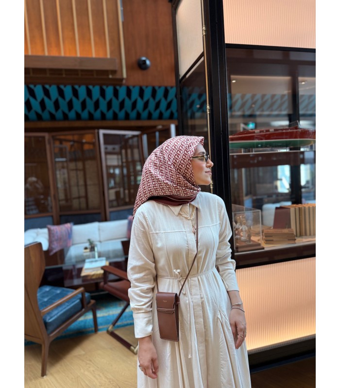 VERA TWİLL İPEK EŞARP - Cherry