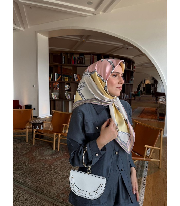 MARİNE TWİLL İPEK EŞARP - Coral Breeze