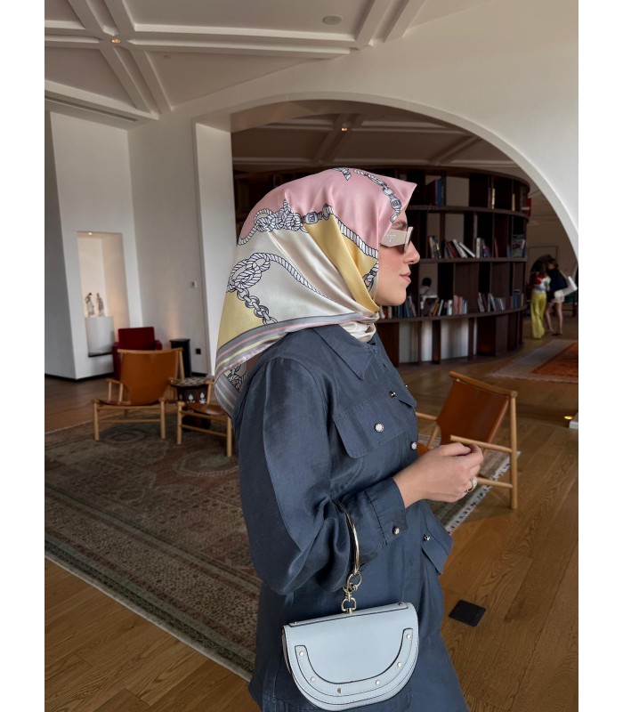 MARİNE TWİLL İPEK EŞARP - Coral Breeze