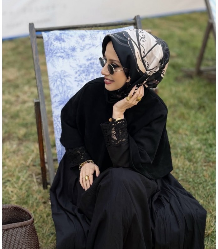 REVE BLACK TWİLL EŞARP